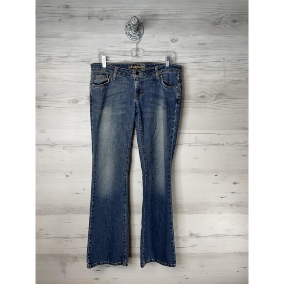 American Eagle Jeans Womens 8 Regular Blue Stretch Skinny Flare Style 7172-R - Picture 1 of 13